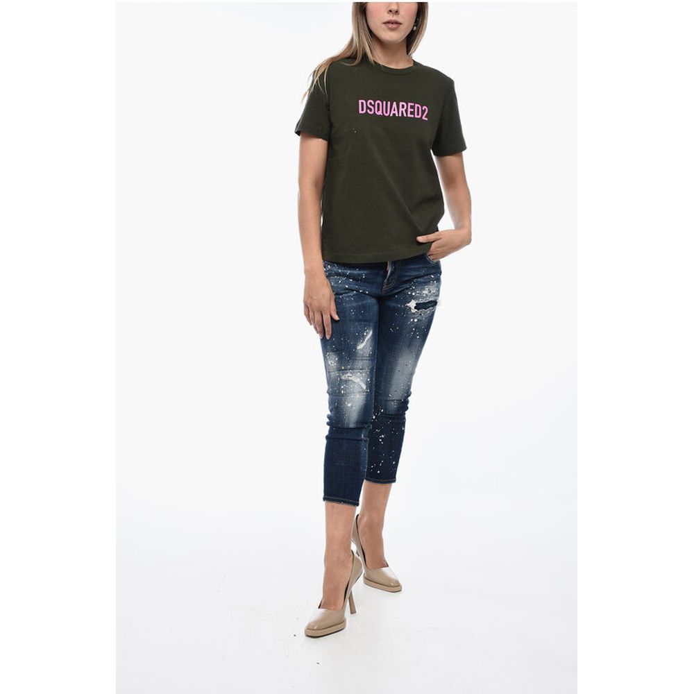 Dsquared² Distressed T-Shirt with Logo Print - Image 4