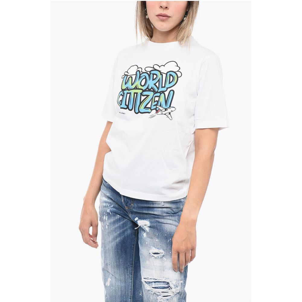Dsquared² Crew Neck WORLD CITIZEN Cotton T-Shirt