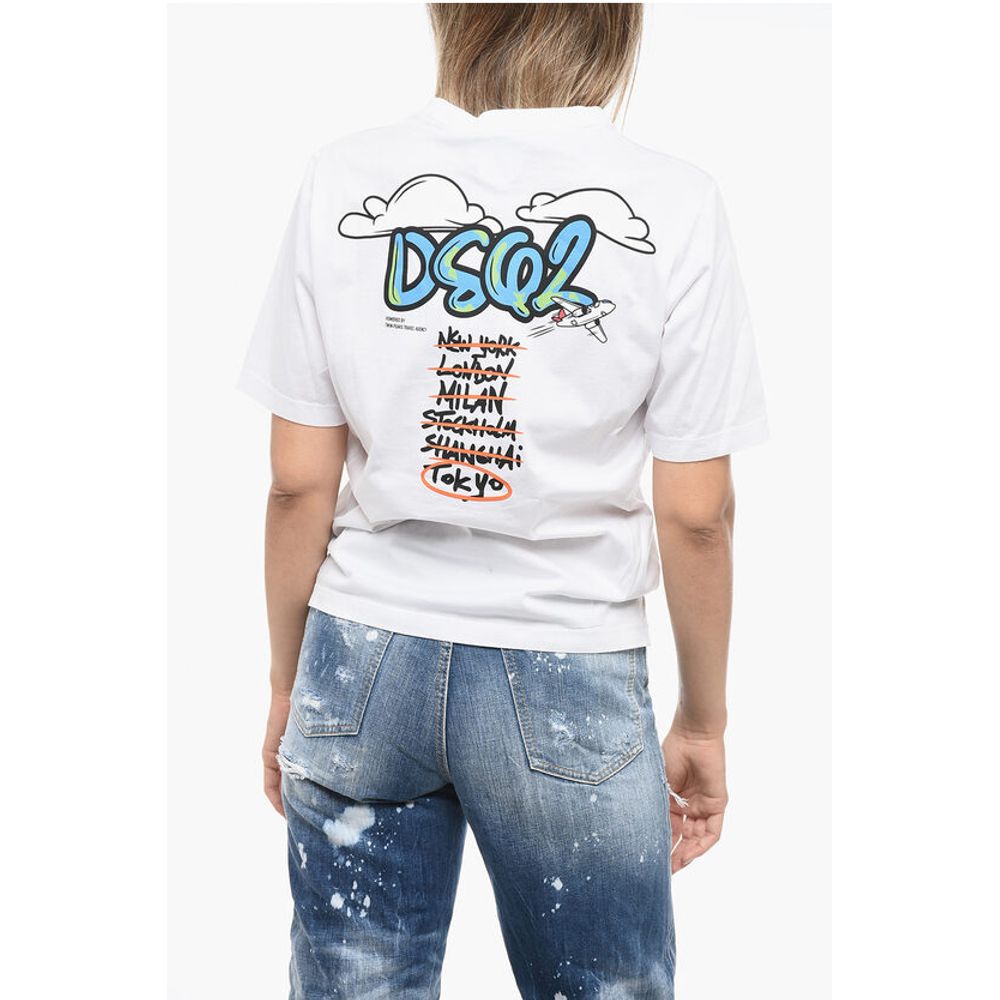 Dsquared² Crew Neck WORLD CITIZEN Cotton T-Shirt - Image 2