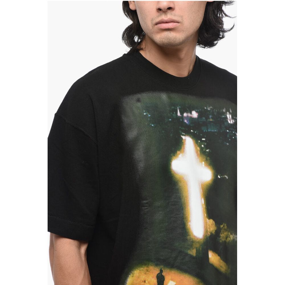1989 Studio Cotton Crew-neck T-shirt with Maxi Print on the Front - Image 3