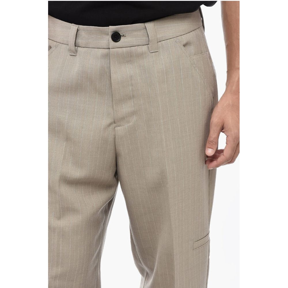 AllSaints THIRTY TWO Pinestripe ANACO Pants with Belt Loops - Image 3