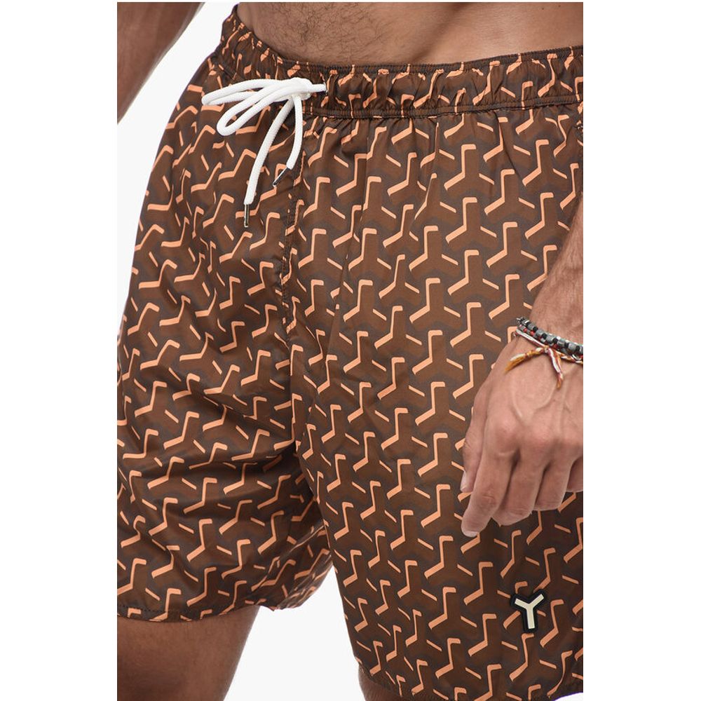 Yes I Am Geometric-patterned Swimshorts - Image 3