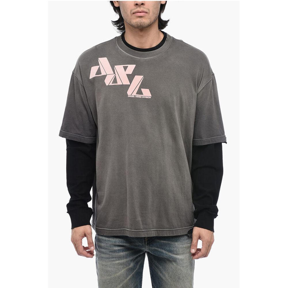 Diesel Double Layer T-WASY T-Shirt with Distressed Effect