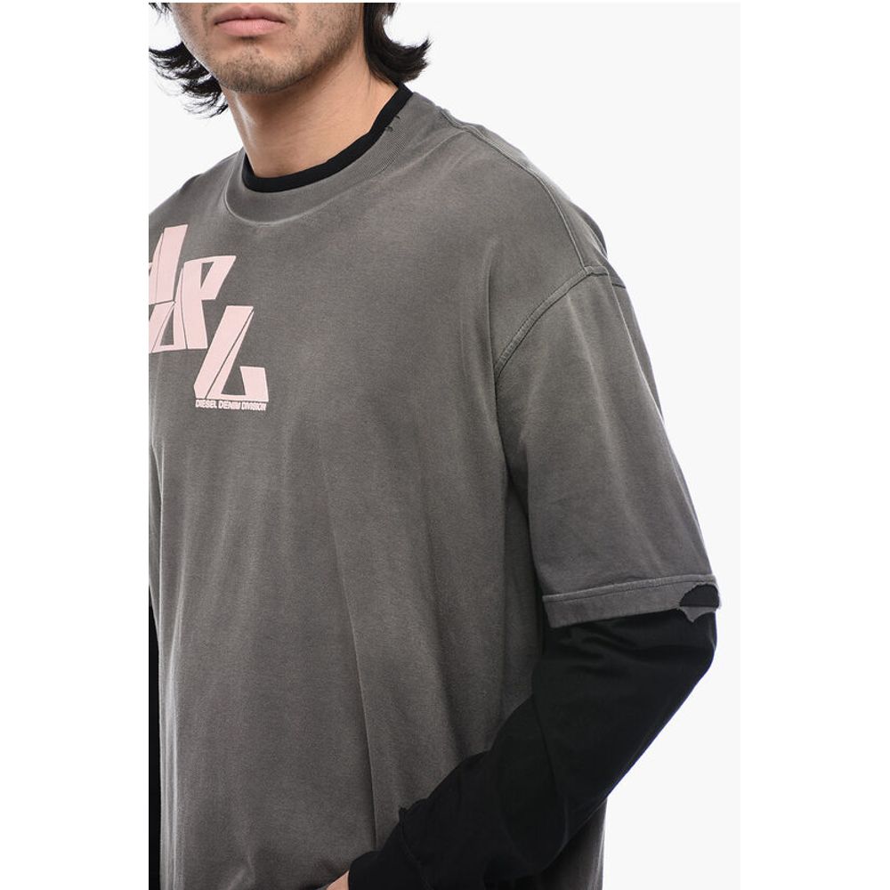 Diesel Double Layer T-WASY T-Shirt with Distressed Effect - Image 3