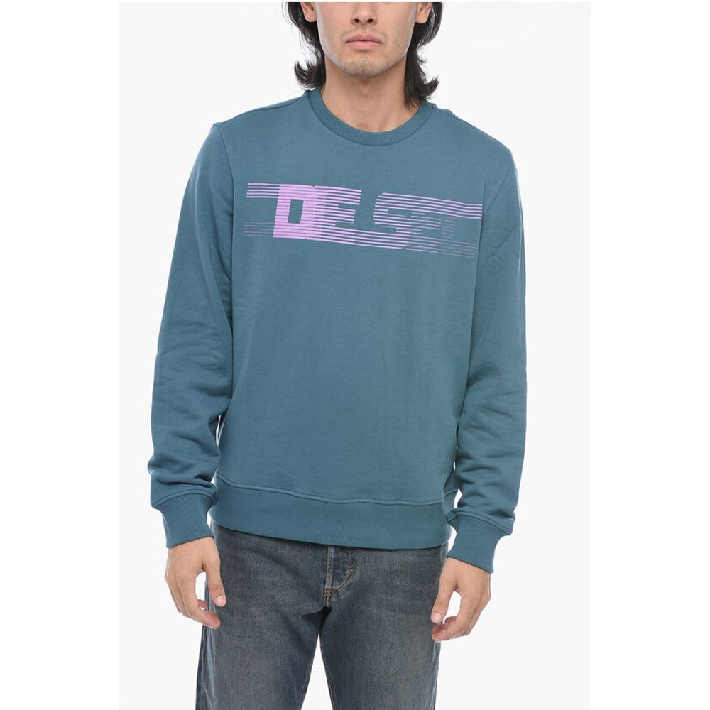 Diesel Brushed Cotton S-GINN-E3 Crewneck Sweatshirt With Logo Print