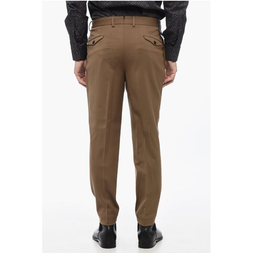 Santaniello Wool Blend IL VIAGGIATORE Single-Pleat Pants with Belt Loops - Image 2