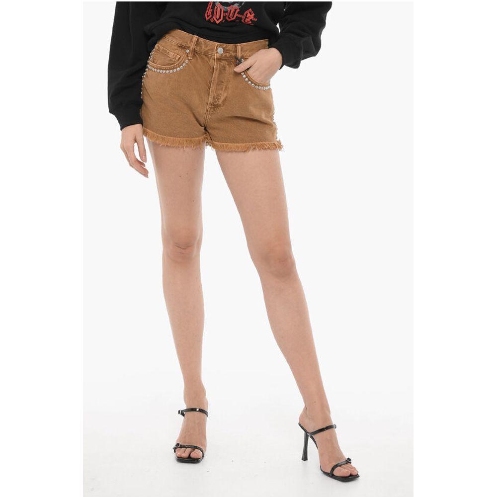 AllSaints Frayed Hem HEIDI Shorts with Studs