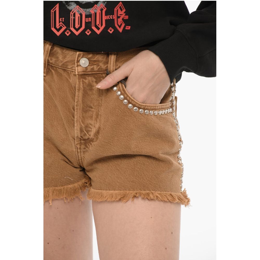 AllSaints Frayed Hem HEIDI Shorts with Studs - Image 3