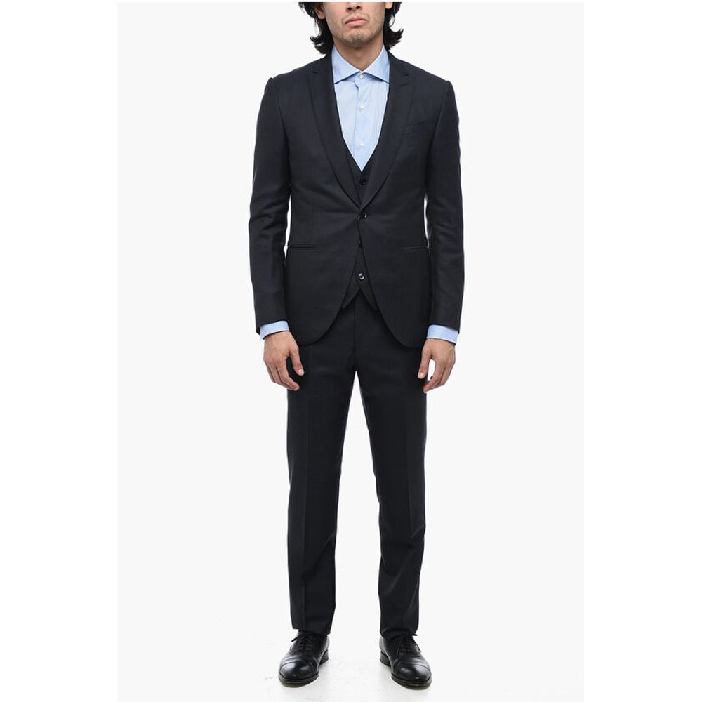 Corneliani CERIMONIA 3-Piece Pin Point Wool Blend Suit
