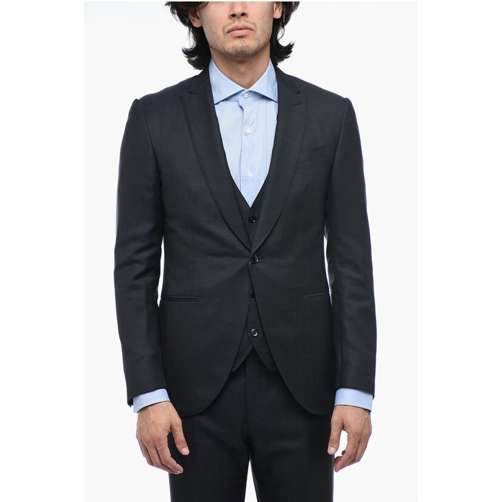 Corneliani CERIMONIA 3-Piece Pin Point Wool Blend Suit - Image 2