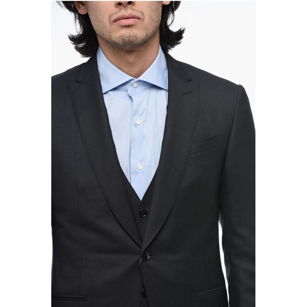 Corneliani CERIMONIA 3-Piece Pin Point Wool Blend Suit - Image 3