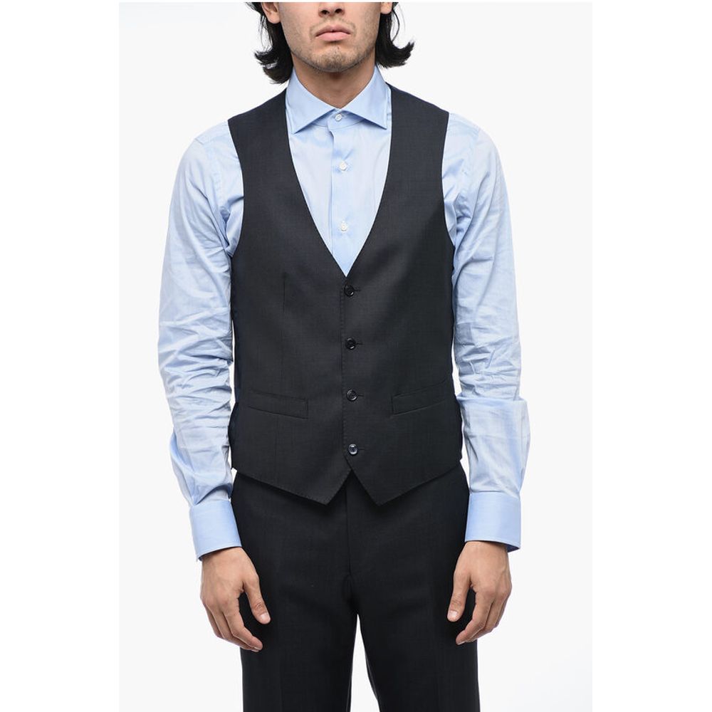 Corneliani CERIMONIA 3-Piece Pin Point Wool Blend Suit - Image 7