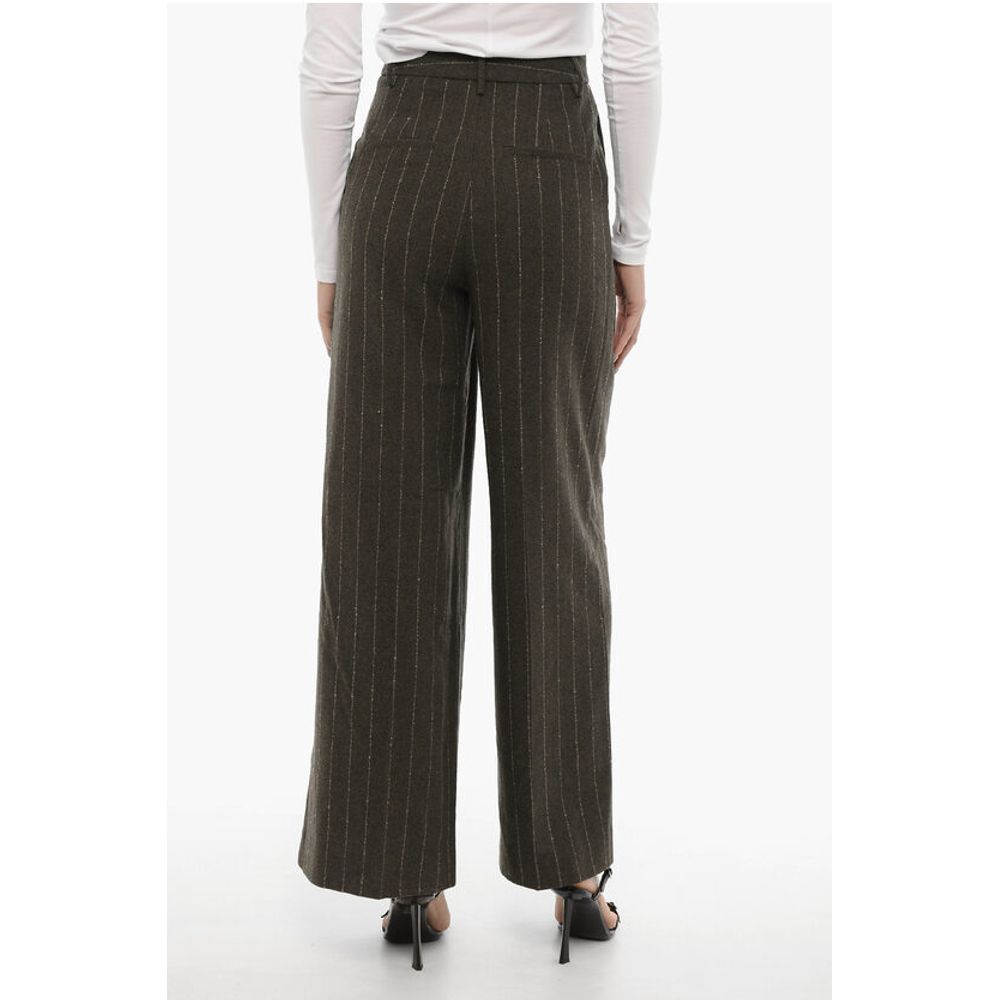 Remain Pinestripe Wool Blend Wide Pants - Image 2