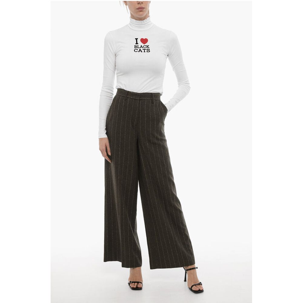 Remain Pinestripe Wool Blend Wide Pants - Image 4