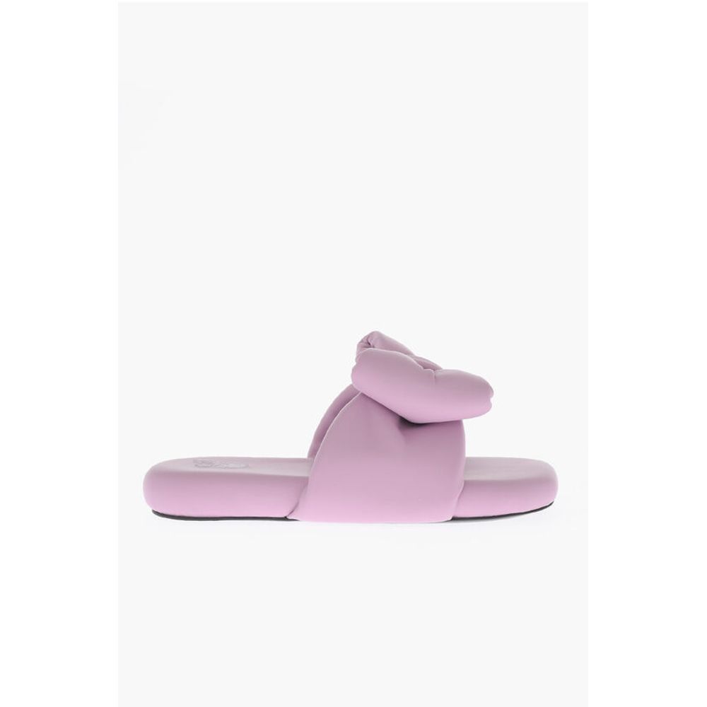 Off-White Padded Leather Sandals with Maxi Bow - Image 3