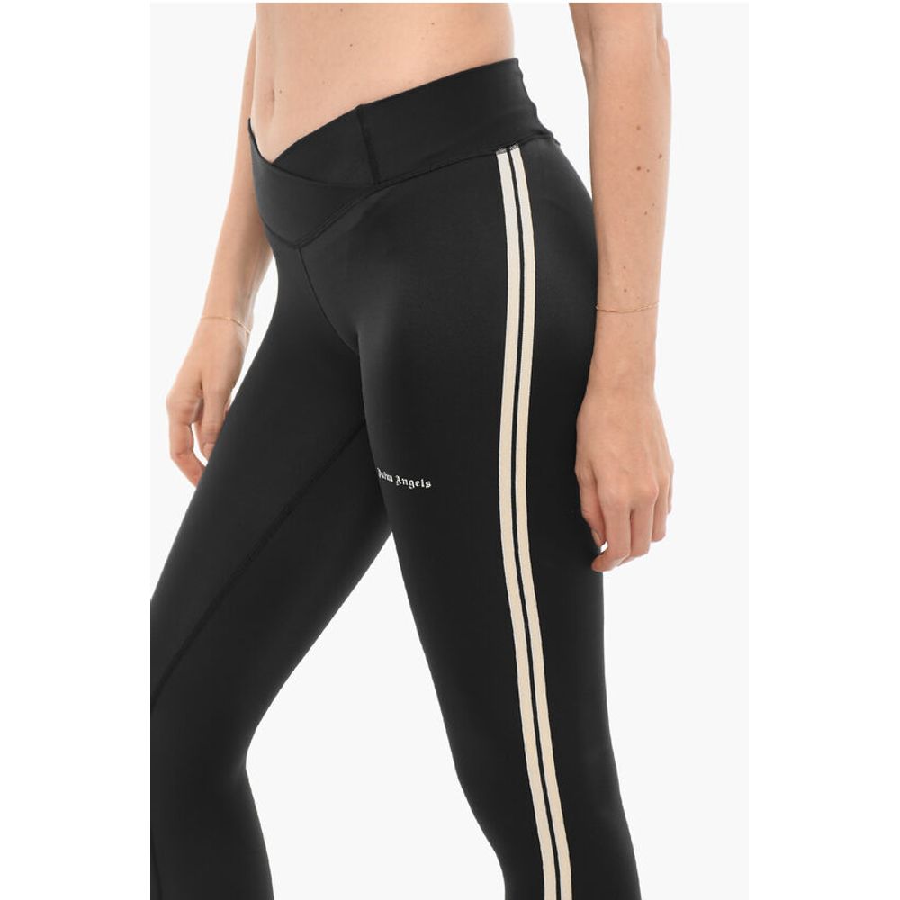 Palm Angels Solid Color Active Leggings with Contrasting Side Band - Image 3