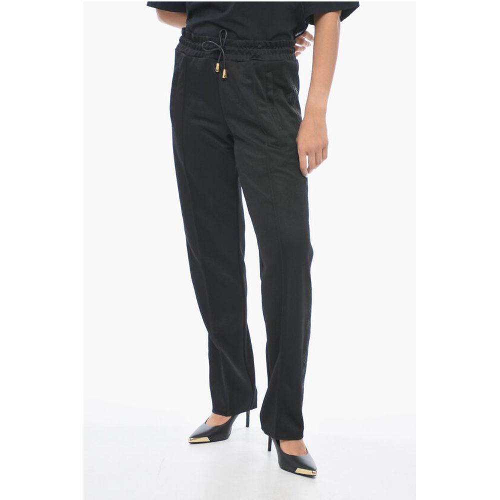 Palm Angels Cotton Track Pants with Lurex Embroideries