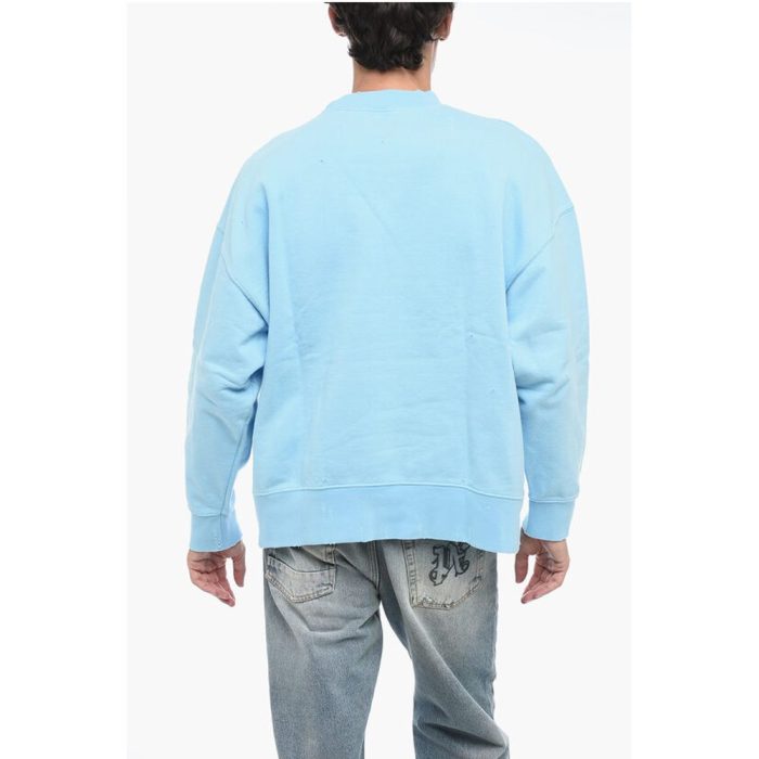 Palm Angels Brushed Cotton RAINBOW Crewneck Sweatshirt - Image 2
