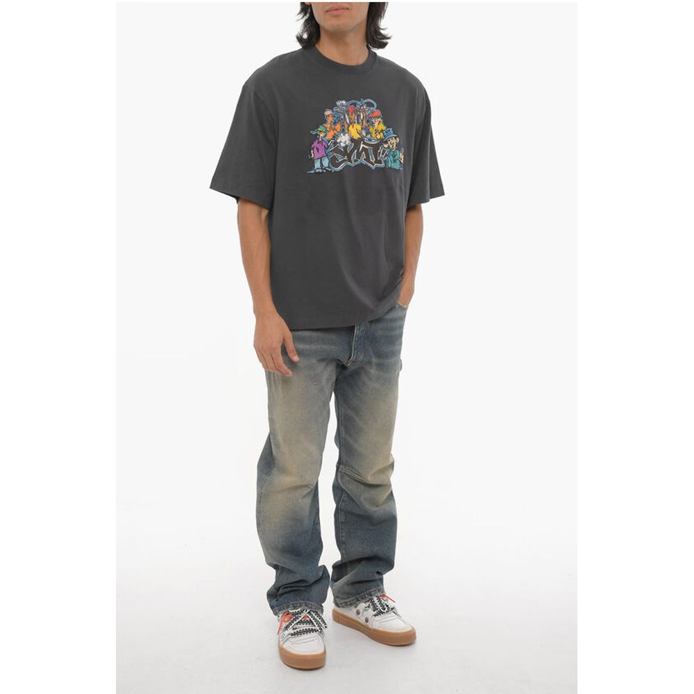 Off-White SEASONAL Crew-neck T-Shirt with Graffiti Print - Image 4