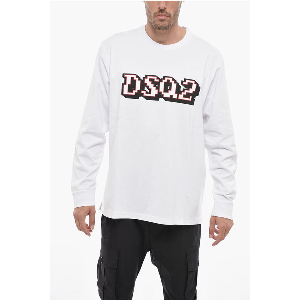 Dsquared² Long-sleeved Skater Fit T-shirt with Logo Print