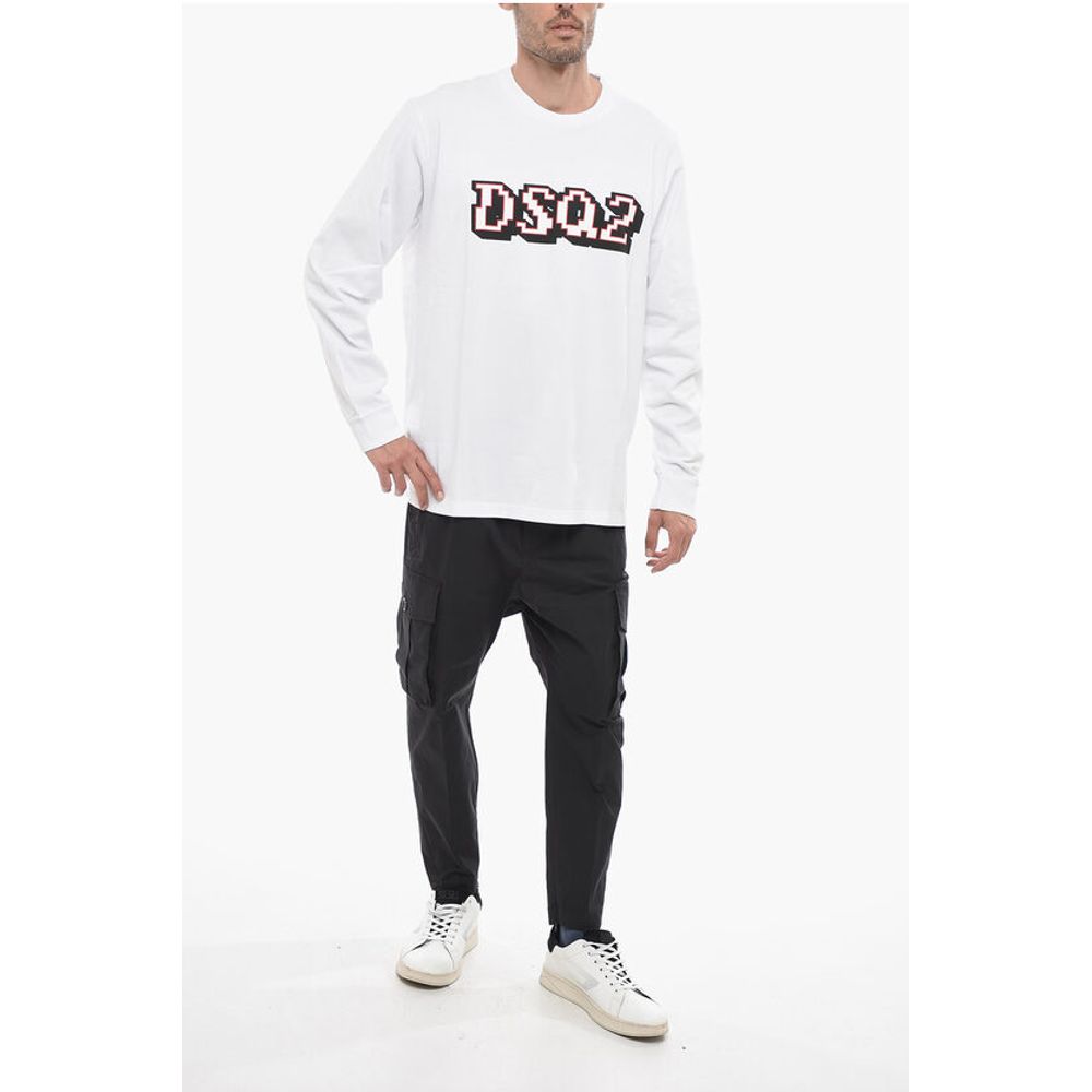 Dsquared² Long-sleeved Skater Fit T-shirt with Logo Print - Image 4