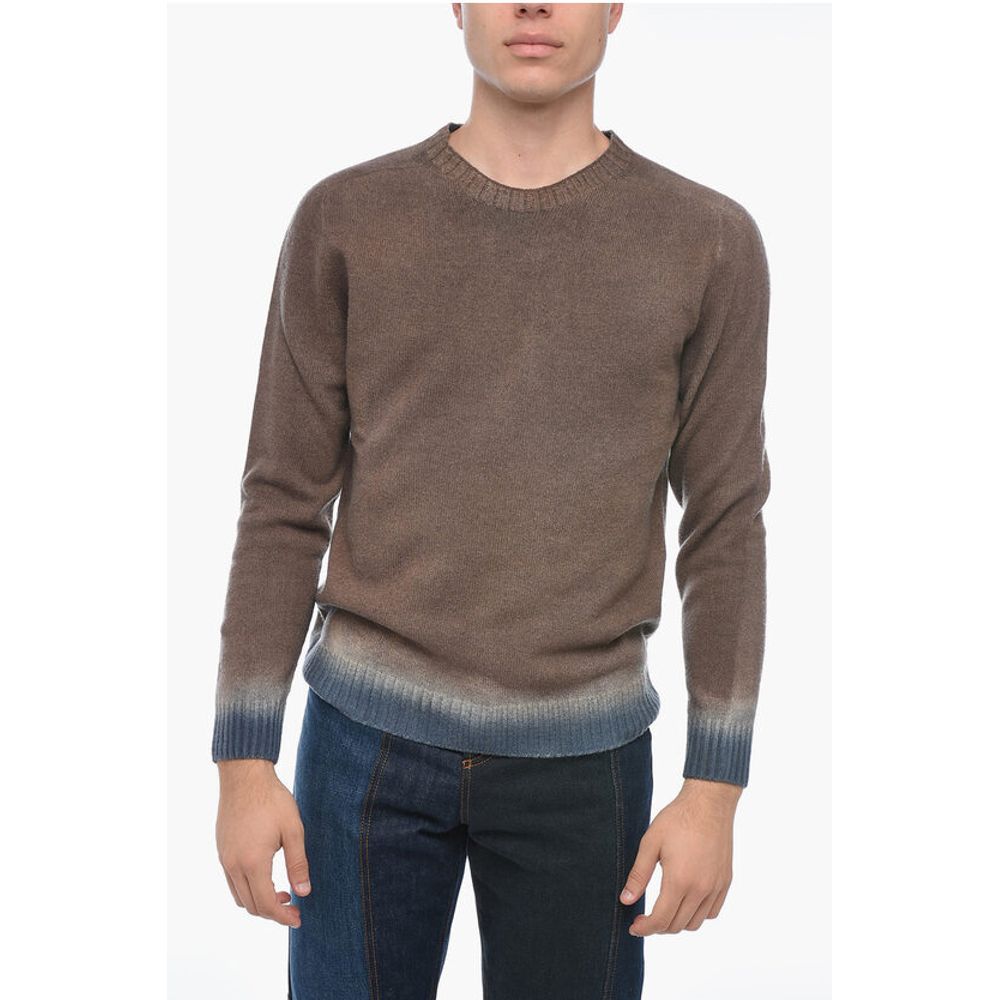 Altea Crew Neck Cashmere Blend Sweater with Degradè Bottom