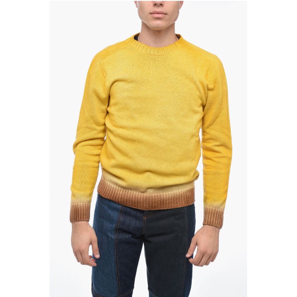 Altea Crew Neck Virgin Wool Sweater with Degradè Bottom