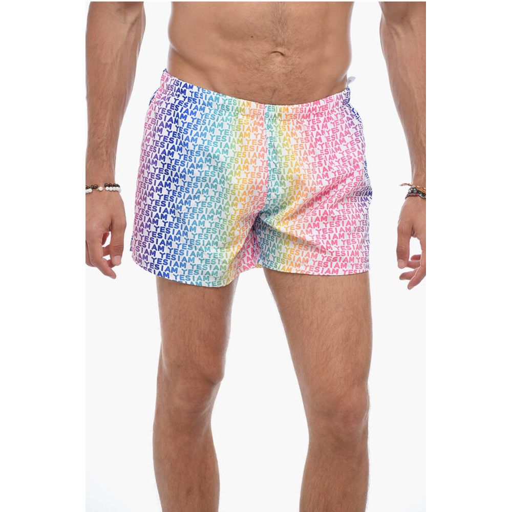 Yes I Am All-Over Logo Swim shorts