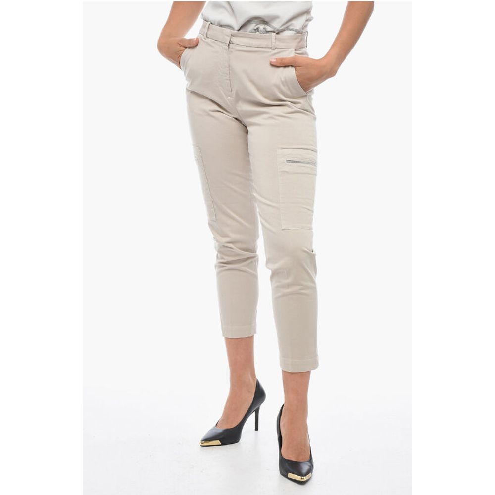 Fabiana Filippi Cropped Fit Stretch Cotton Cargo Pants