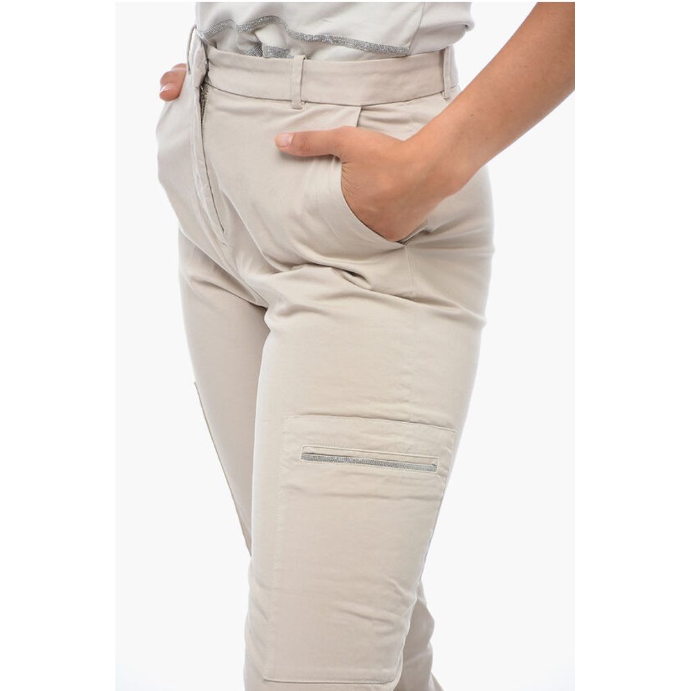 Fabiana Filippi Cropped Fit Stretch Cotton Cargo Pants - Image 3