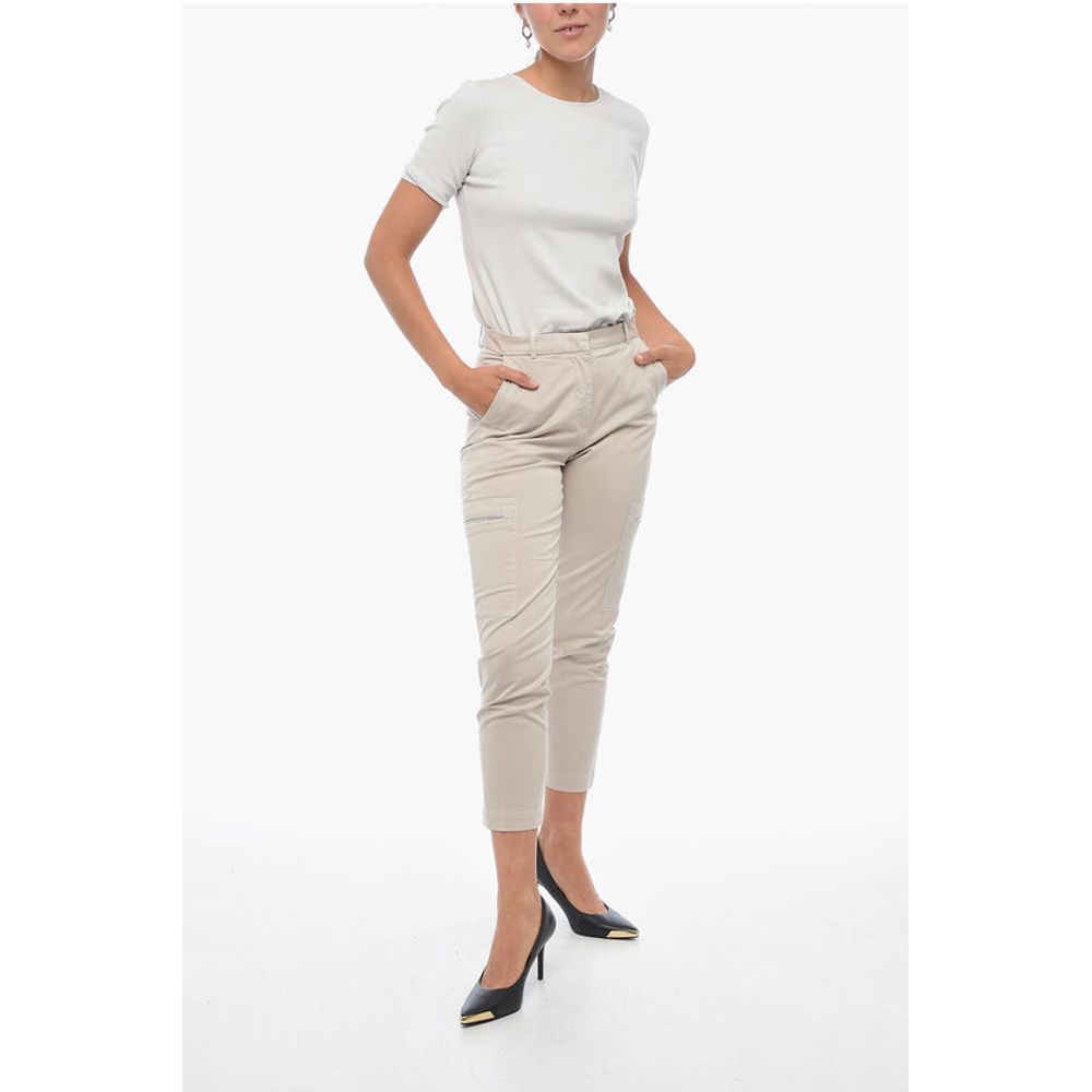 Fabiana Filippi Cropped Fit Stretch Cotton Cargo Pants - Image 4