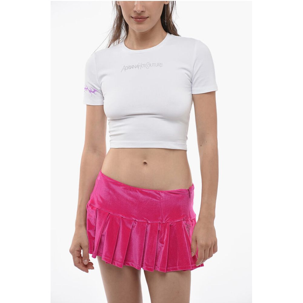 Adriana Hot Couture Rhinestone Logo Crew-neck t-Shirt