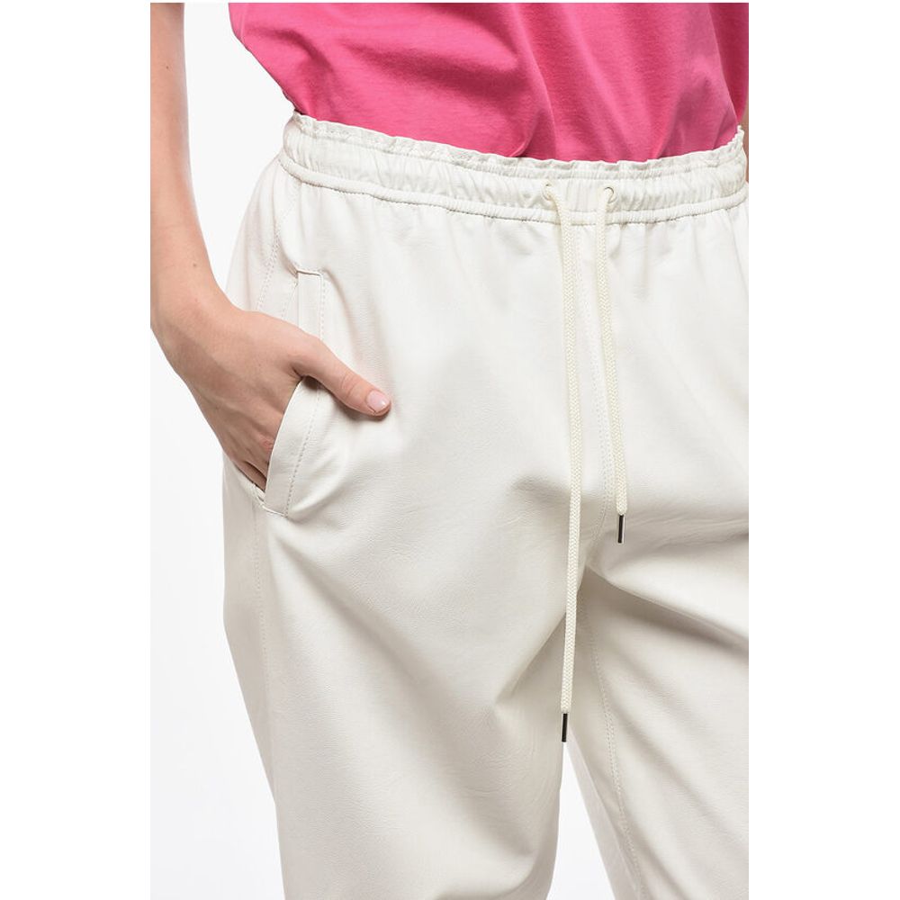 Stella McCartney SKIN FREE SKIN Eco-leather Sweatpants with Elastic Cuffs - Image 3