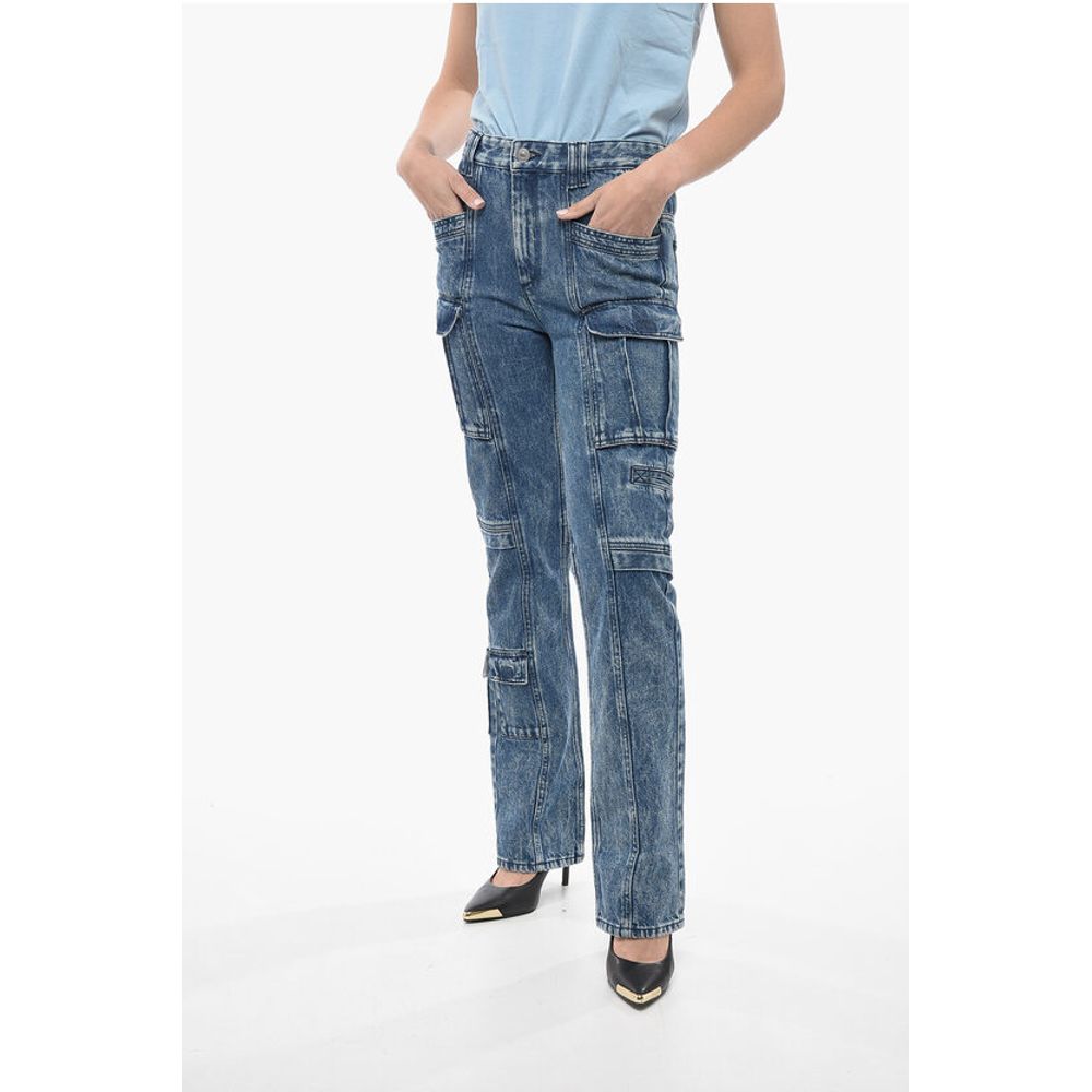 Isabel Marant Dark Wash VOKAIO Cargo Denims 22cm