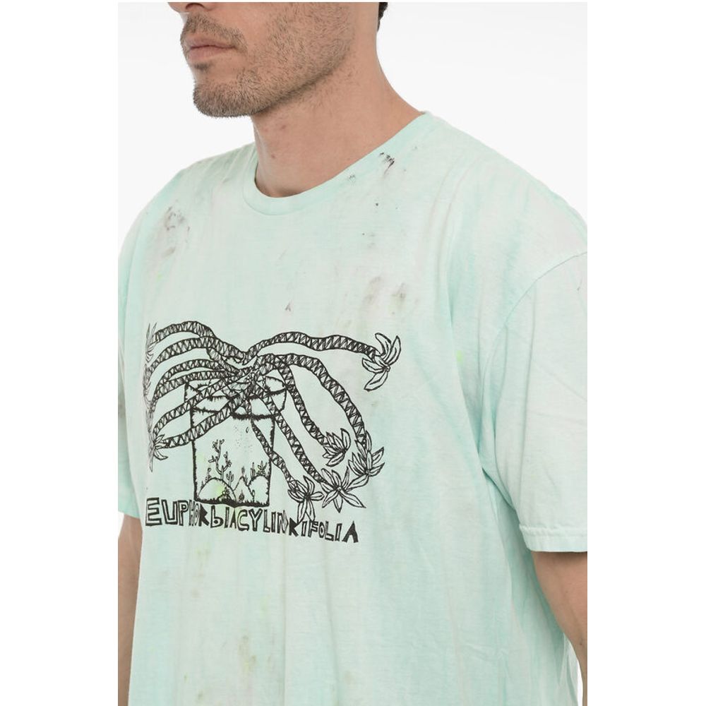 Westfall Dirty Effect Crew-neck T-Shirt with Front Print - Image 3