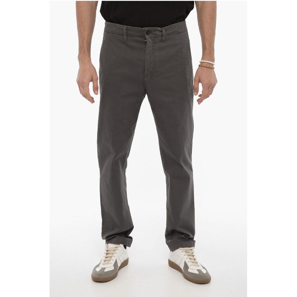 Department 5 Cotton Twill Pants with Hidden Closure