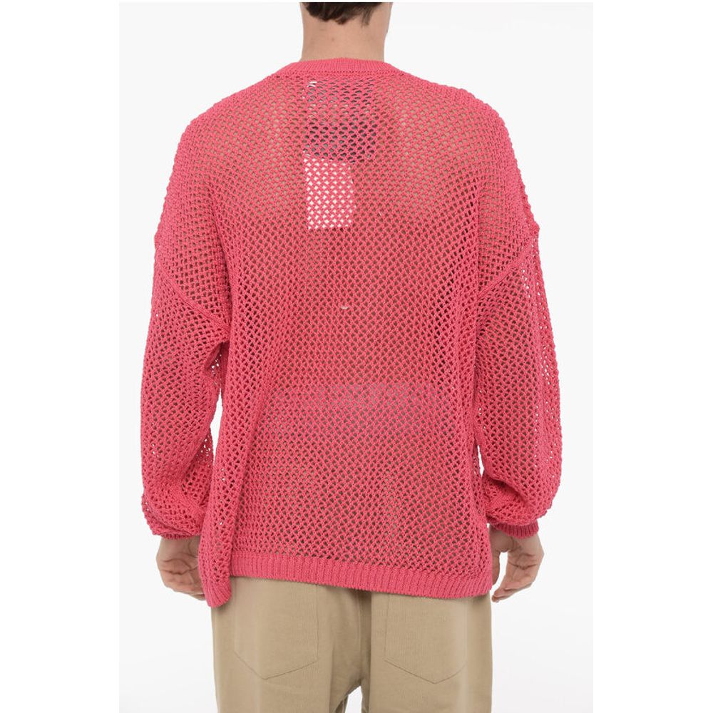 Perforated Cotton Crew-Neck Maxi Sweater - Image 2