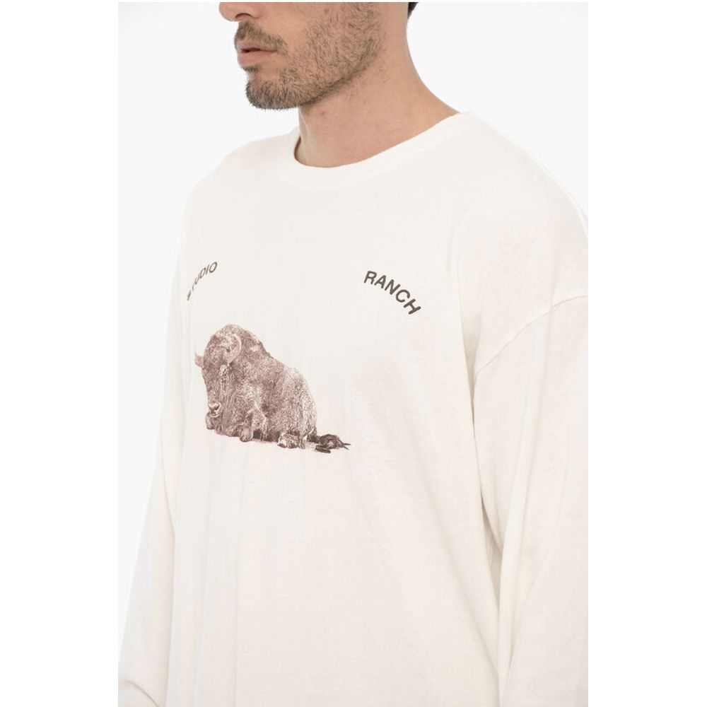 1989 Studio Long Sleeve STUDIO RANCH Crew-neck T-Shirt with Front Print - Image 2