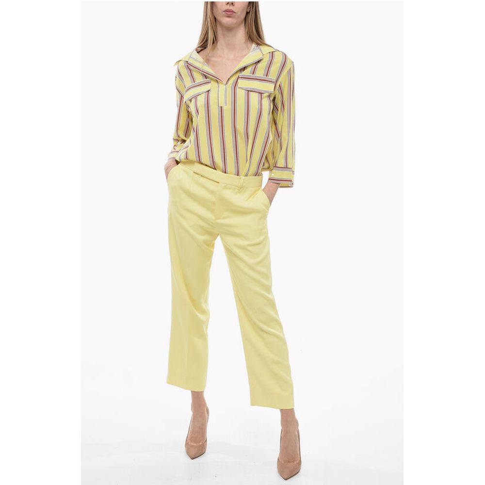 Chloé Silk High-waisted Pants with Pleats - Image 4