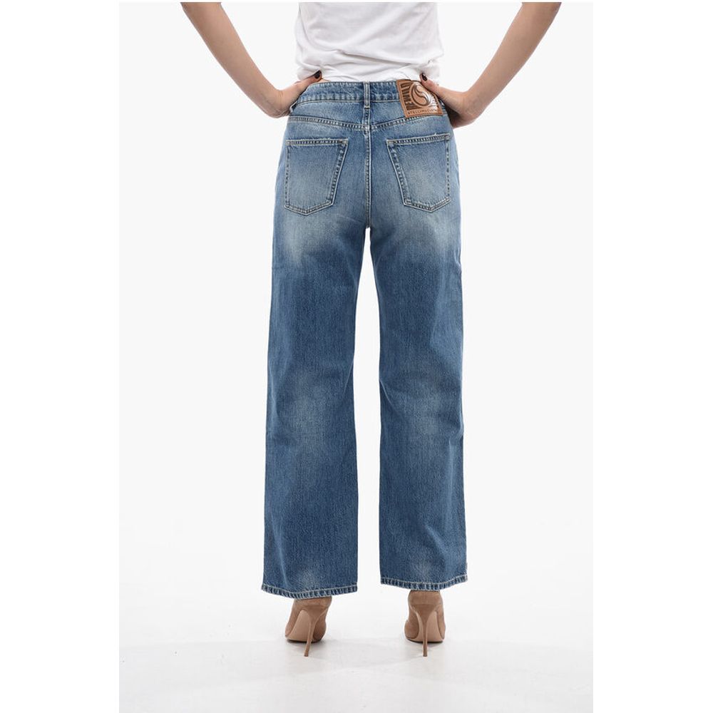 Stella McCartney Cropped Straight Fit Denims with Side Zips 26cm - Image 2
