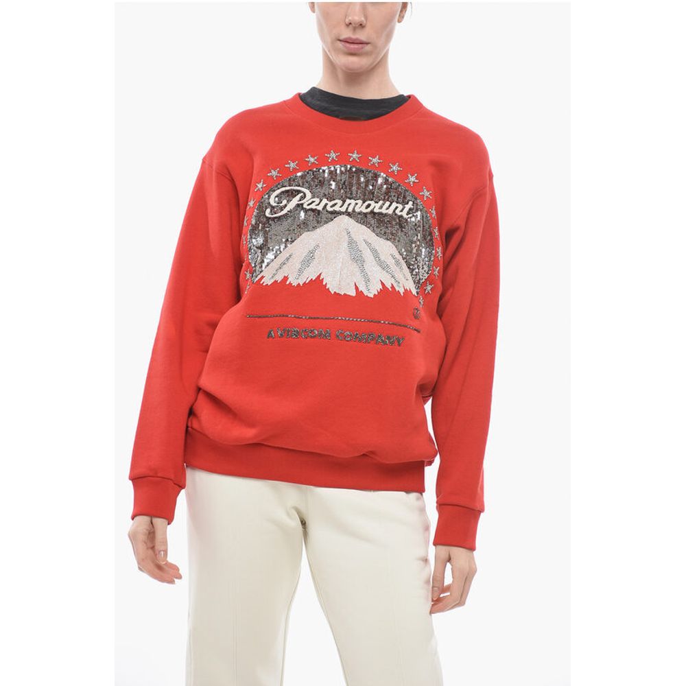 Gucci Crew Neck PARAMOUNT Sweatshirt with Sequined Embroidery