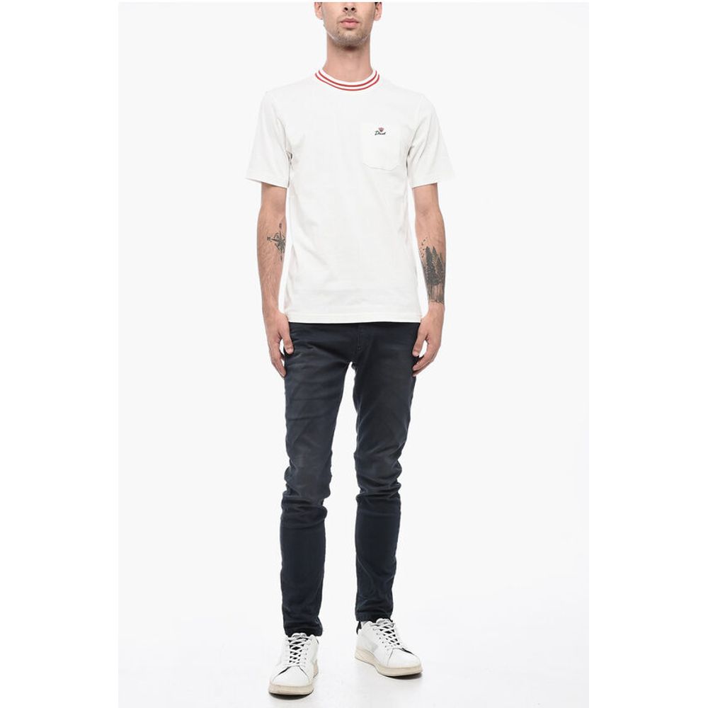 Diesel Crew-Neck JUST T-shirt with Contrast Trim and Breast Pocket - Image 4