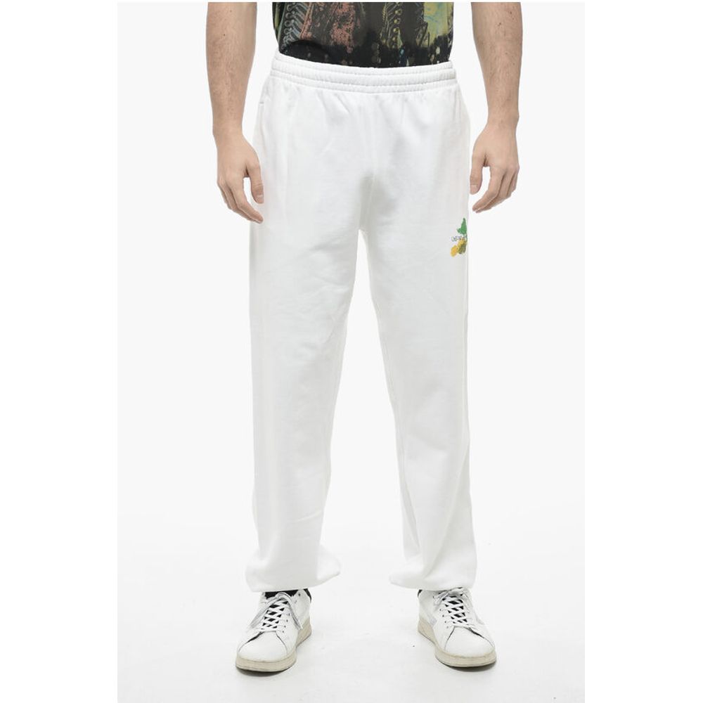 Off-White Cotton BRUSH ARROW Sweatpants with Graphic Print