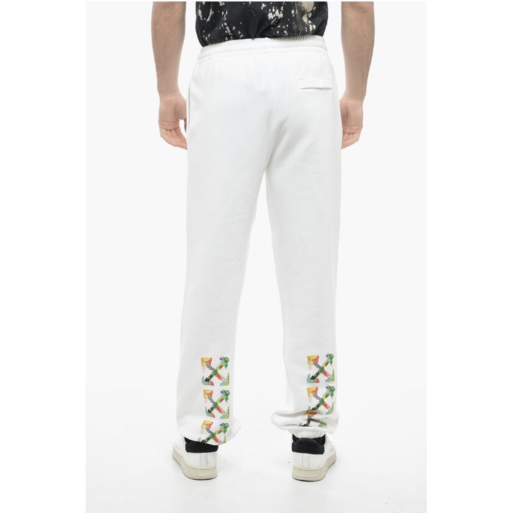 Off-White Cotton BRUSH ARROW Sweatpants with Graphic Print - Image 2