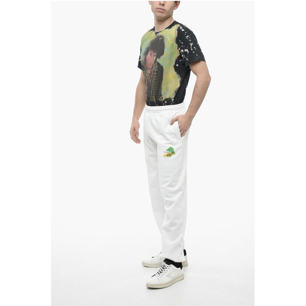 Off-White Cotton BRUSH ARROW Sweatpants with Graphic Print - Image 4