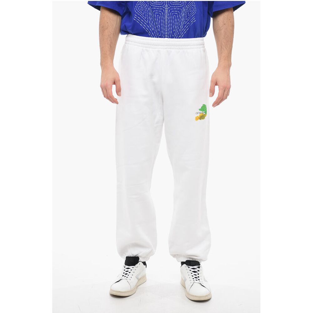 Off-White Cotton BRUSH ARROW Sweatpants with Graphic Print - Image 5