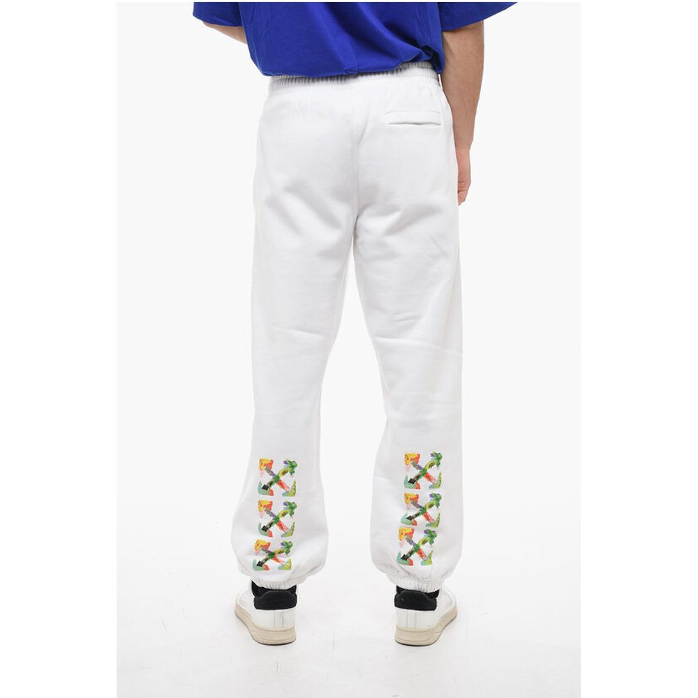 Off-White Cotton BRUSH ARROW Sweatpants with Graphic Print - Image 6