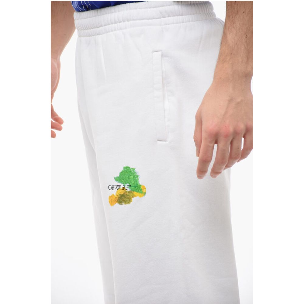 Off-White Cotton BRUSH ARROW Sweatpants with Graphic Print - Image 7