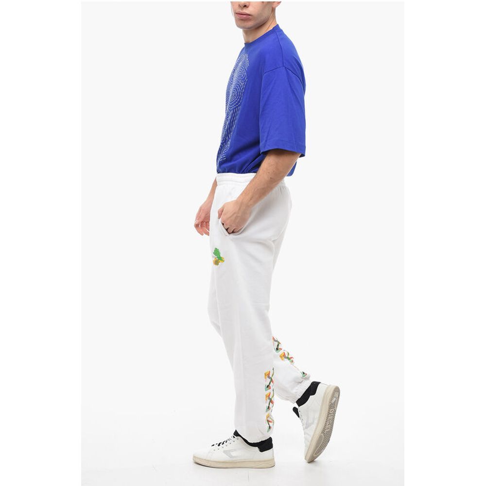 Off-White Cotton BRUSH ARROW Sweatpants with Graphic Print - Image 8