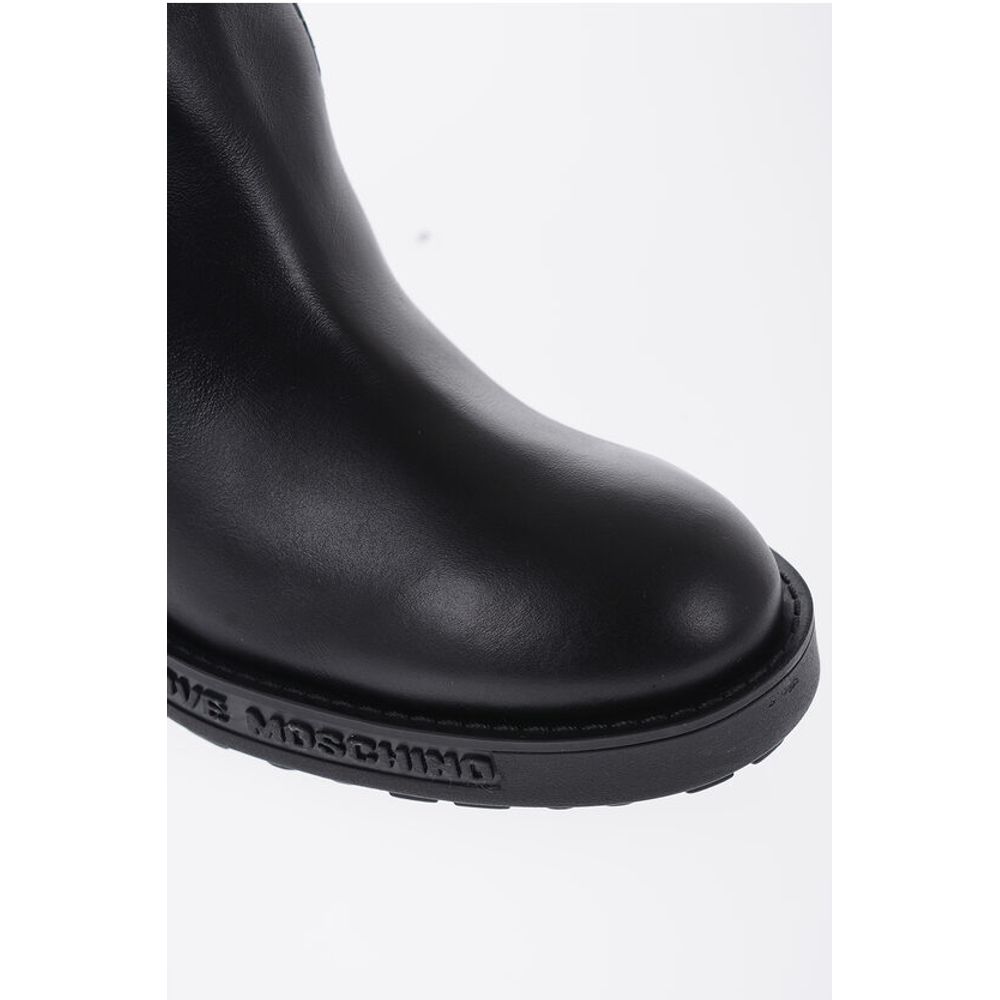 Moschino LOVE Studded High-Boots with Leather Details 8cm - Image 4